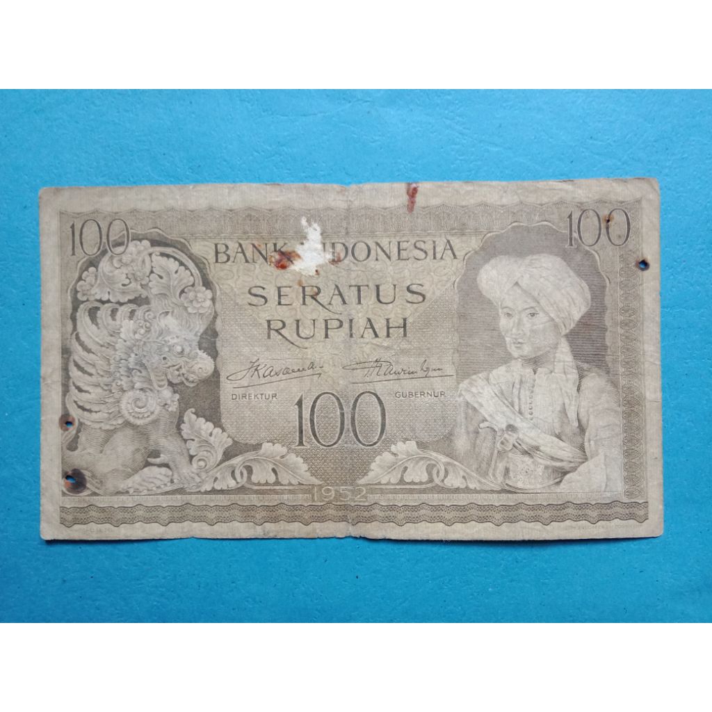 Uang 100 Rupiah Seri Kebudayaan 1952