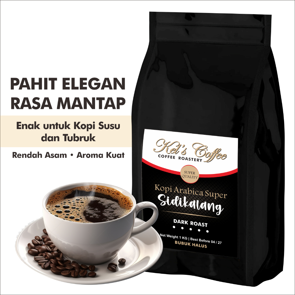 Bse - KELSCOFFEE Kopi Arabica SIDIKALANG 1 KG Super Kopi Bubuk Tradisional Asli Medan