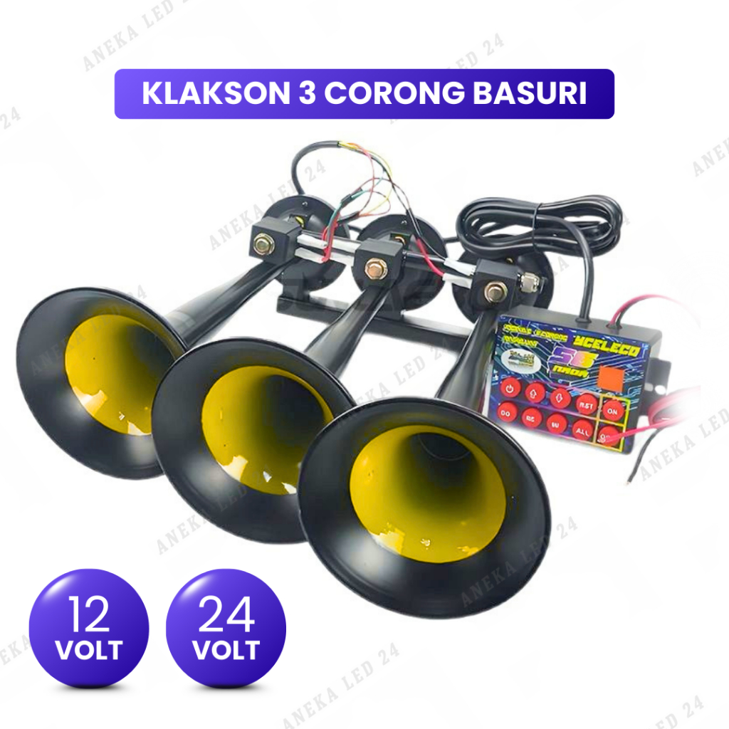 Klakson Telolet 3 Corong Basuri 56 Nada 12V dan 24v