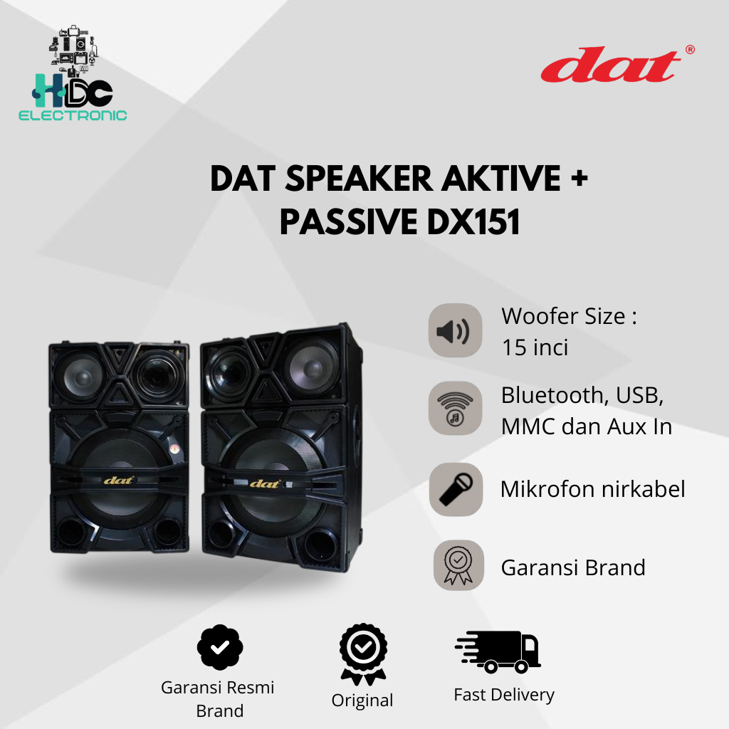 DAT DX151 15 INCH SPEAKER AKTIF GARANSI NEW