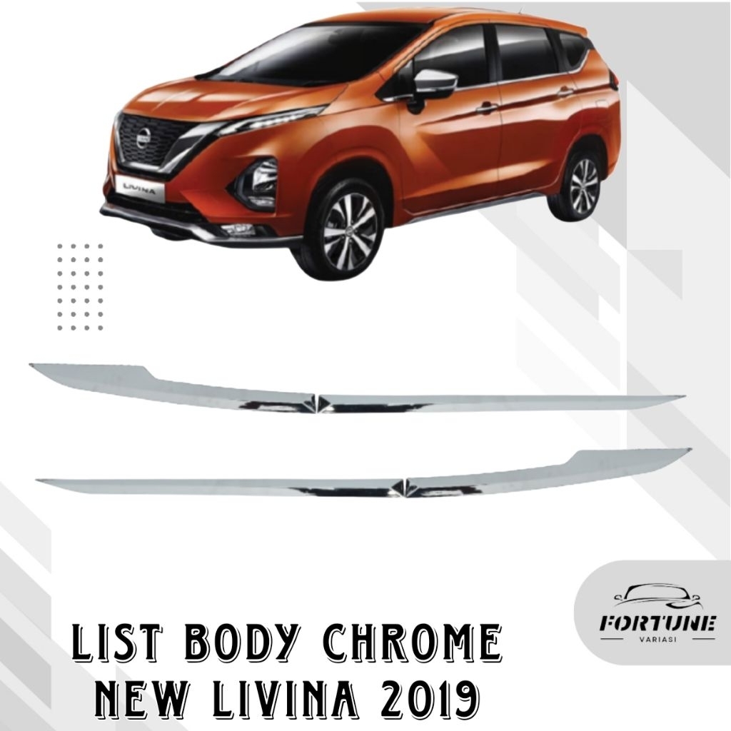 Side Body Moulding List Body Samping Mobil New Livina 2019 Chrome / Hitam