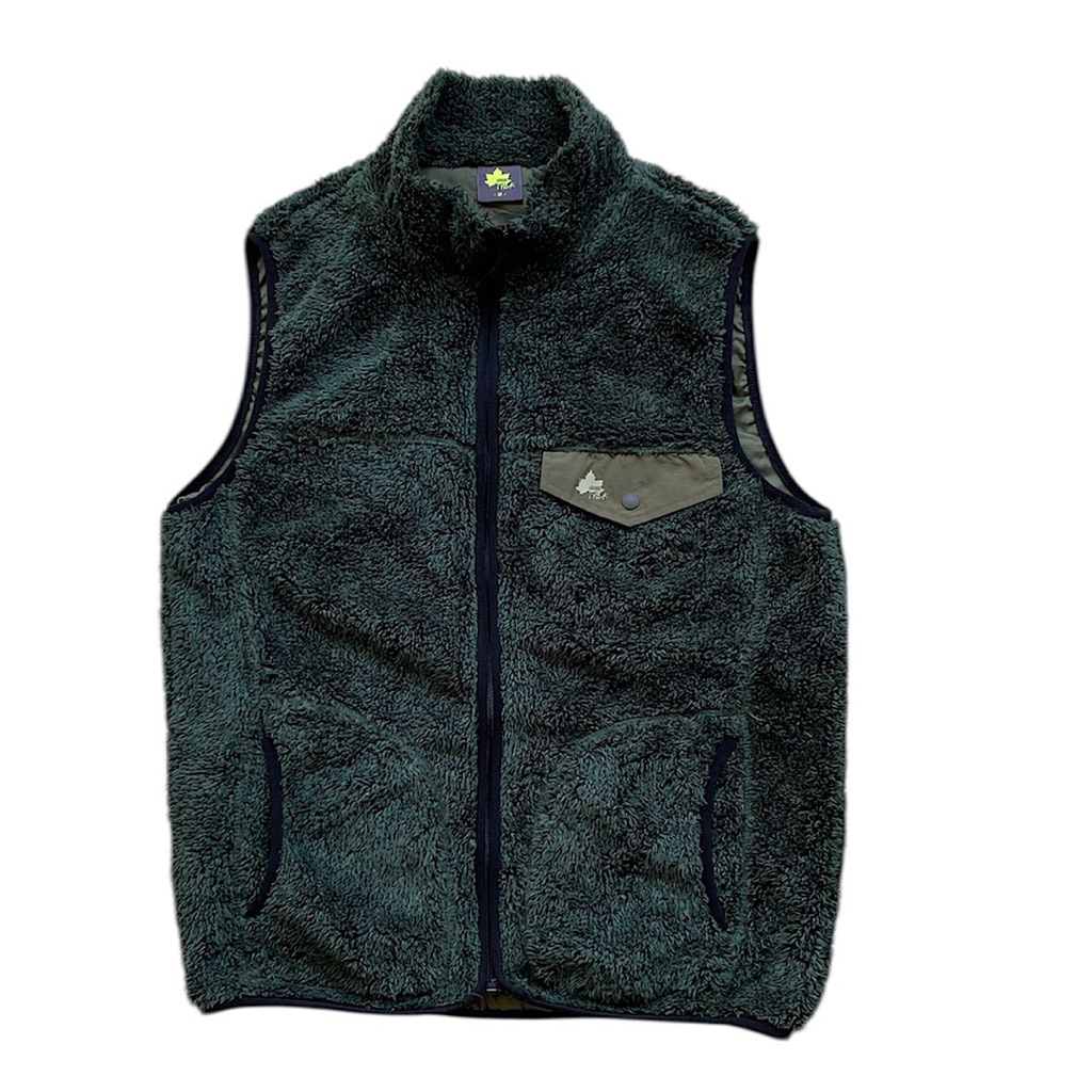 Logos Park green sherpa vest rompi second