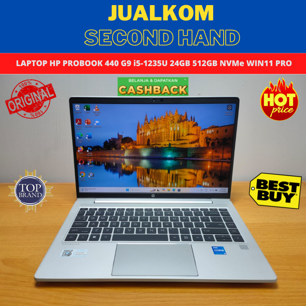 LAPTOP SECOND Laptop Bekas HP PROBOOK 440 G9 i5-1235U Win11 PRO