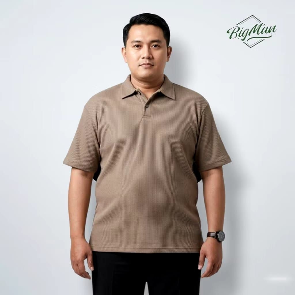 Kaos Polo Kerah Jumbo Pria XXL XXXL XXXXL Kaos Wafle Bigsize Terbaru 9xl 7xl