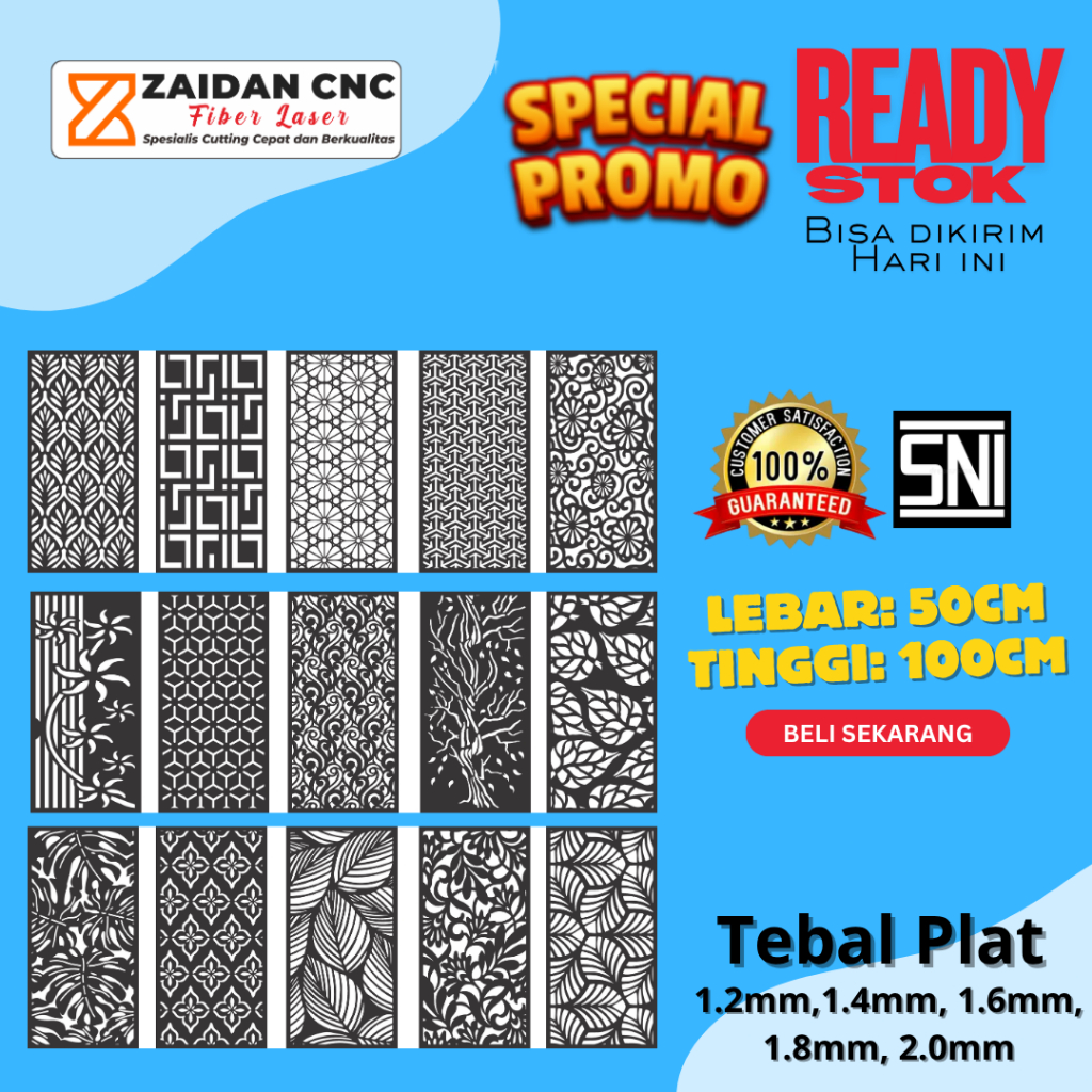 Ornamen Laser Cutting 50x100 Cocok Buat Kanopi Atau Pagar
