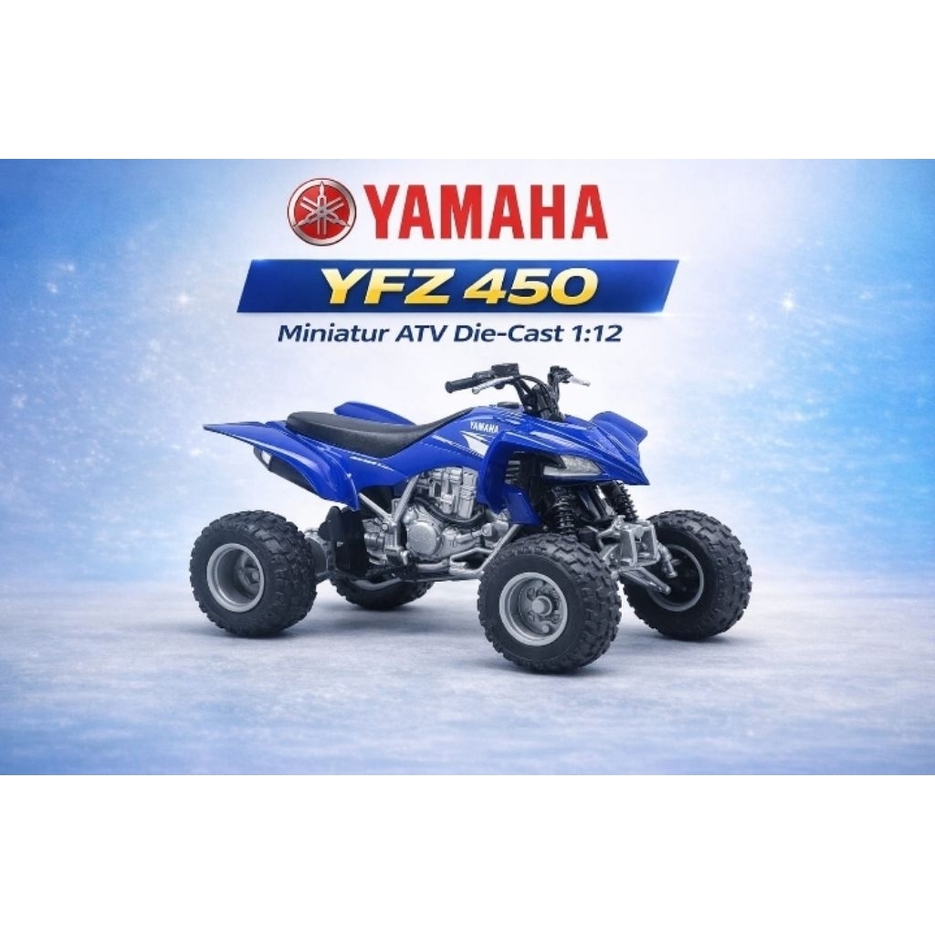 Yamaha YFZ 450 Miniatur ATV 1:12 Diecast Motor Mainan Koleksi