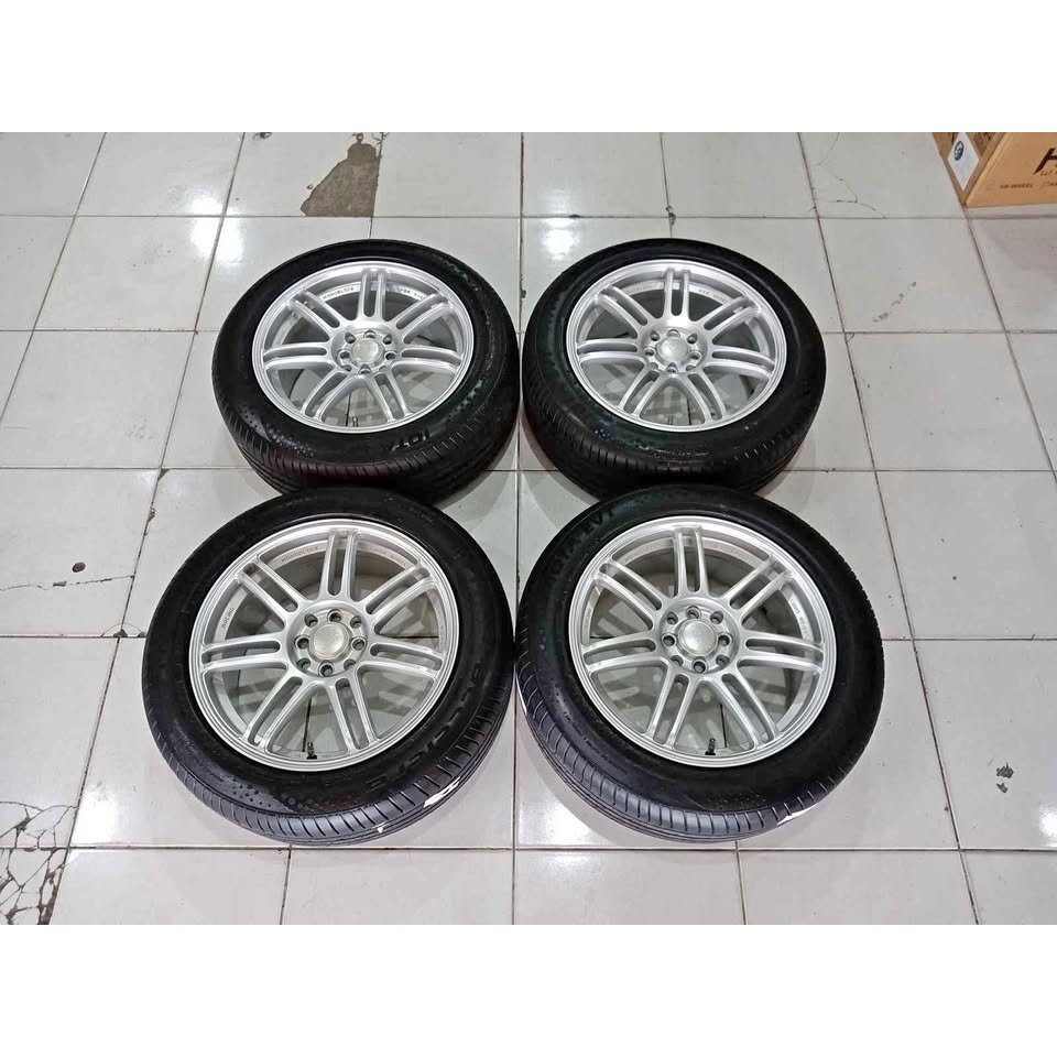 velg mobil bekas HSR Boon R17 lebar 7,5 ET 42 pcd 4x100/ 114 cocok untuk Avanza Raize Rocky Vios dll