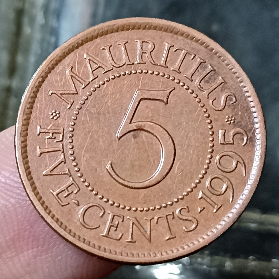 Koin Kuno Mauritius 5 Cents Tahun 1995