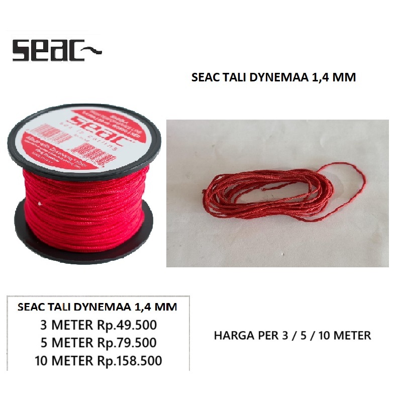 Seac Tali Speargun Dynema 1.4 mm Red for Speargun / Shaft