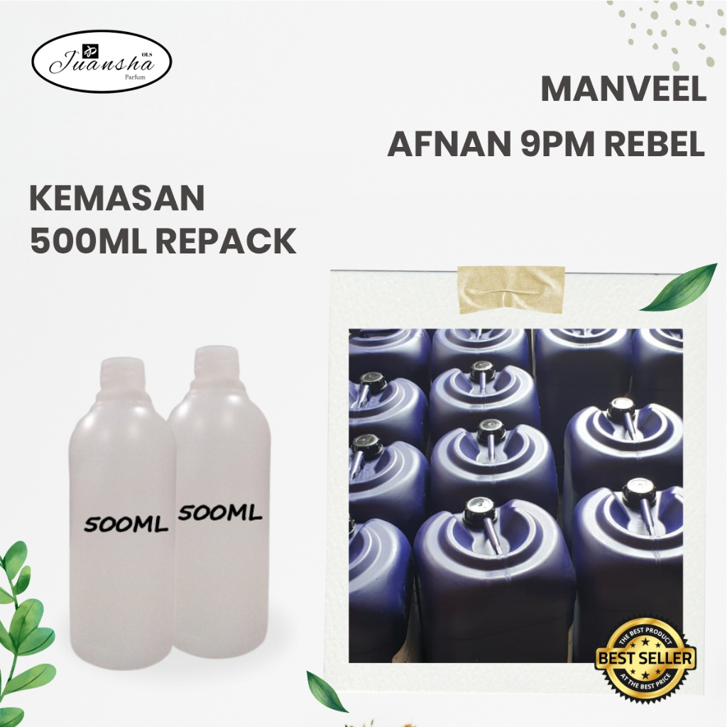 BIBIT PARFUM MURNI AFNAN 9PM REBEL MANVEEL 500ML REPACK