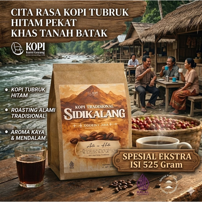 Kopi Hitam SIDIKALANG 525gr | Bubuk Kopi Pekat Wangi Mantap ASLI