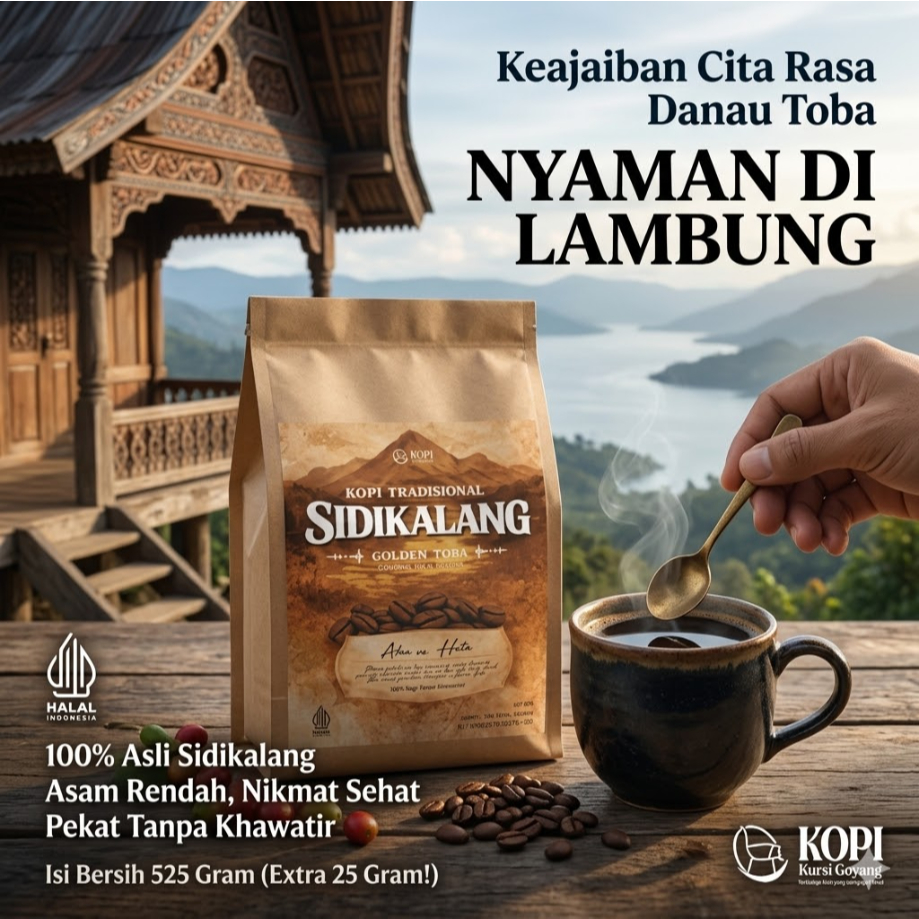 Kopi Tubruk Sidikalang ASLI 525gr | Kopi Hitam Pekat Kualitas Premium