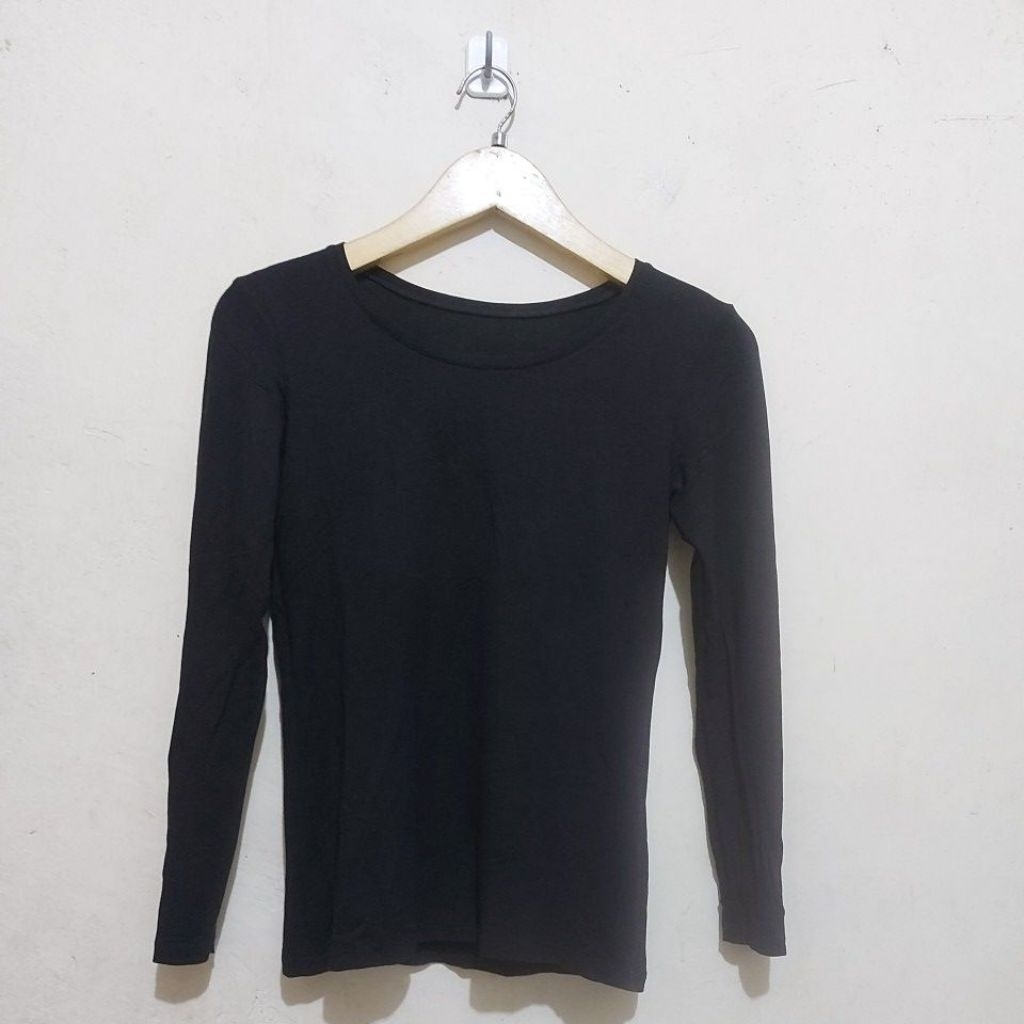 code:E254>Tshirt Heattech extrawarm crew neck UNI*M