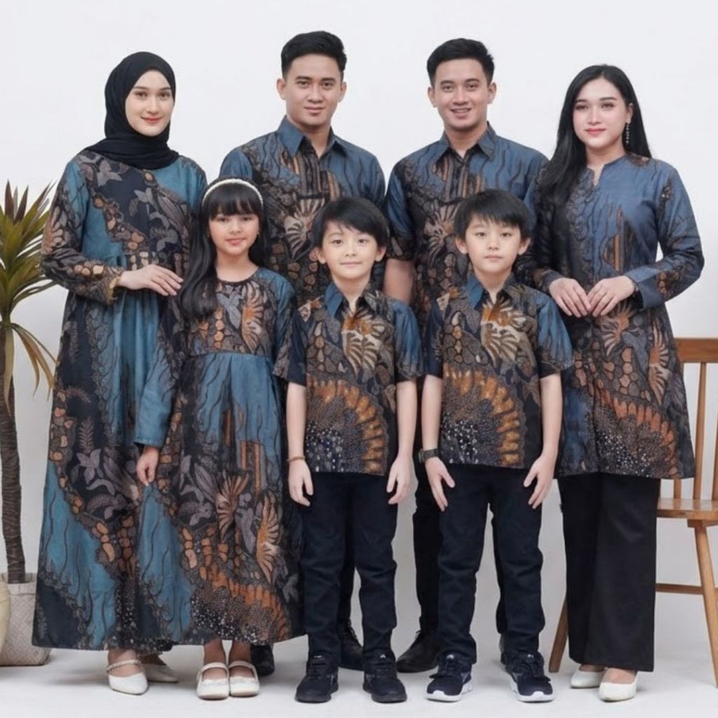 Baju Keluarga Batik Pria Dan Wanita - Batik Pasangan Bapak dan Ibu - Batik Muda Mudi Dan anak anak