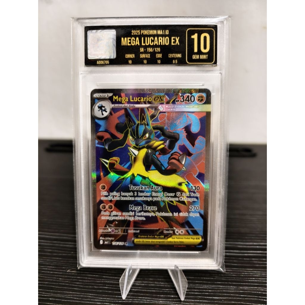 ​[GRADED EGS 10] Pokémon TCG Indonesia - Mega Lucario EX SR 156/126 MA1 ID - Gem Mint