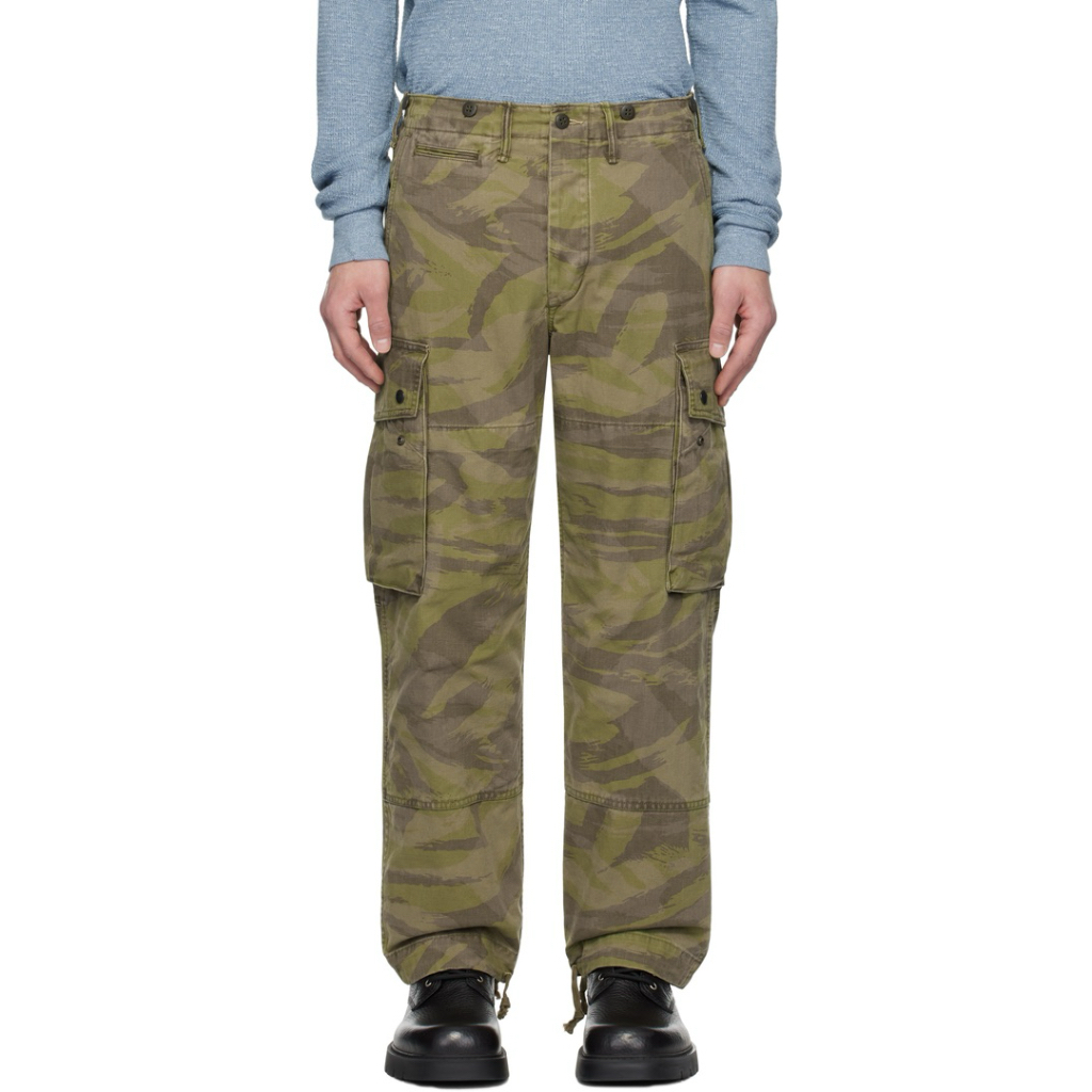 Brand New - RRL / Double RL by Ralph Lauren - Camo Twill Cargo Pant - Olive - Size 32 x 34