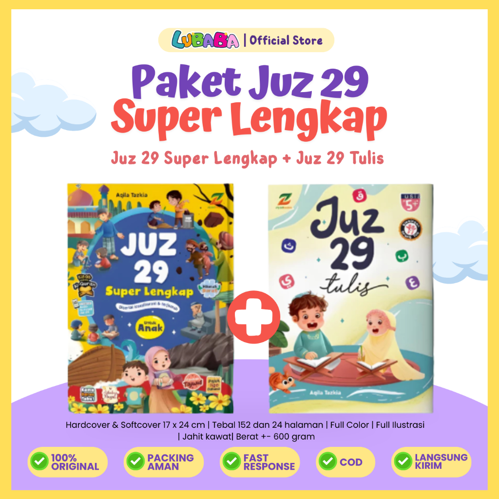 Paket Juz 29 Untuk Anak (Juz 29 Super Lengkap + Juz 29 Tulis) - Buku Hafalan Juz 29 - Ziyadbooks