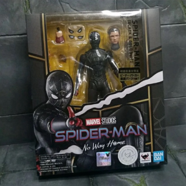 SHF Spiderman No Way Home black suit not mafex marvel legends mess toys mezco