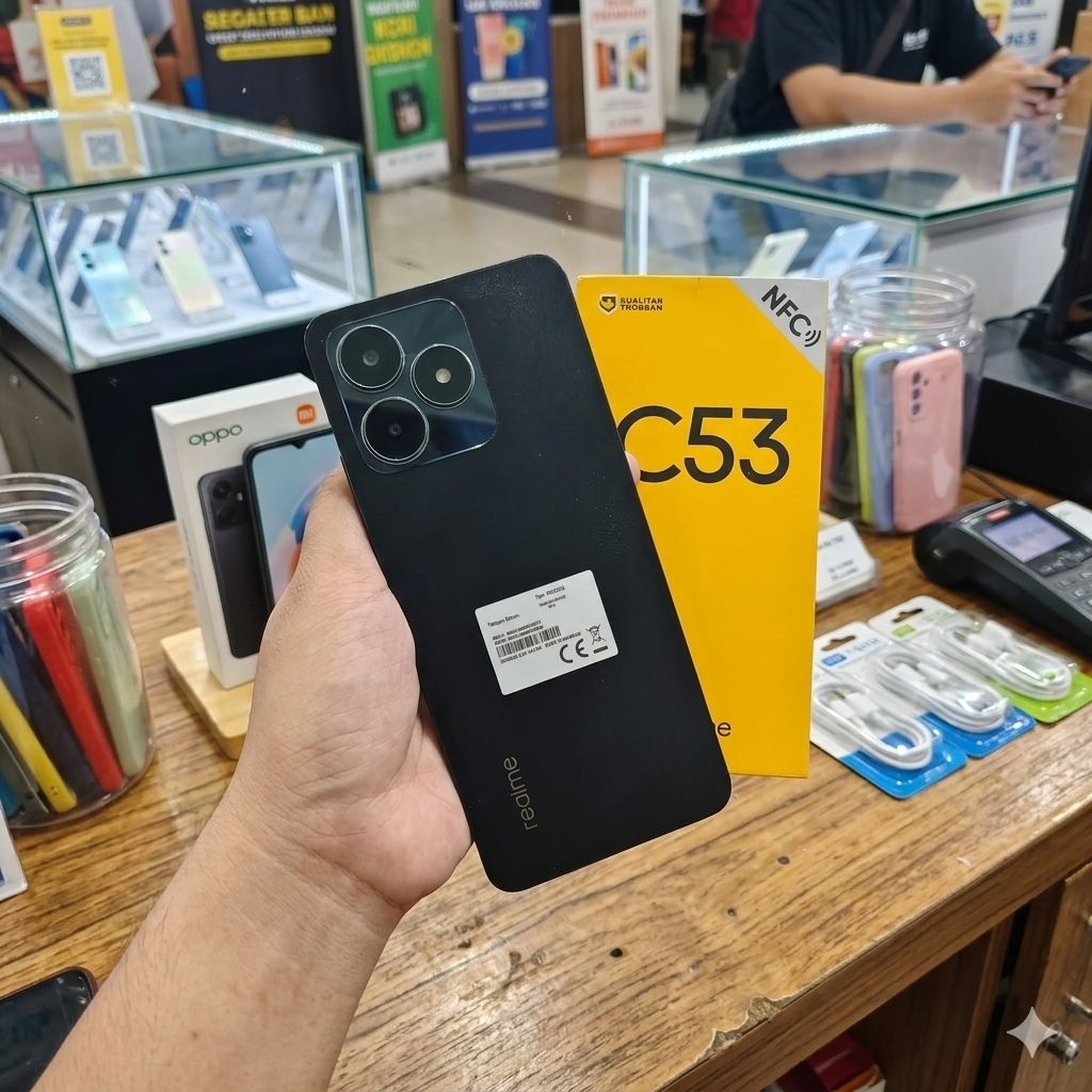 HP REALME C53 NFC SECOND Mulus Pemakaian Wanita Tangan Pertama.