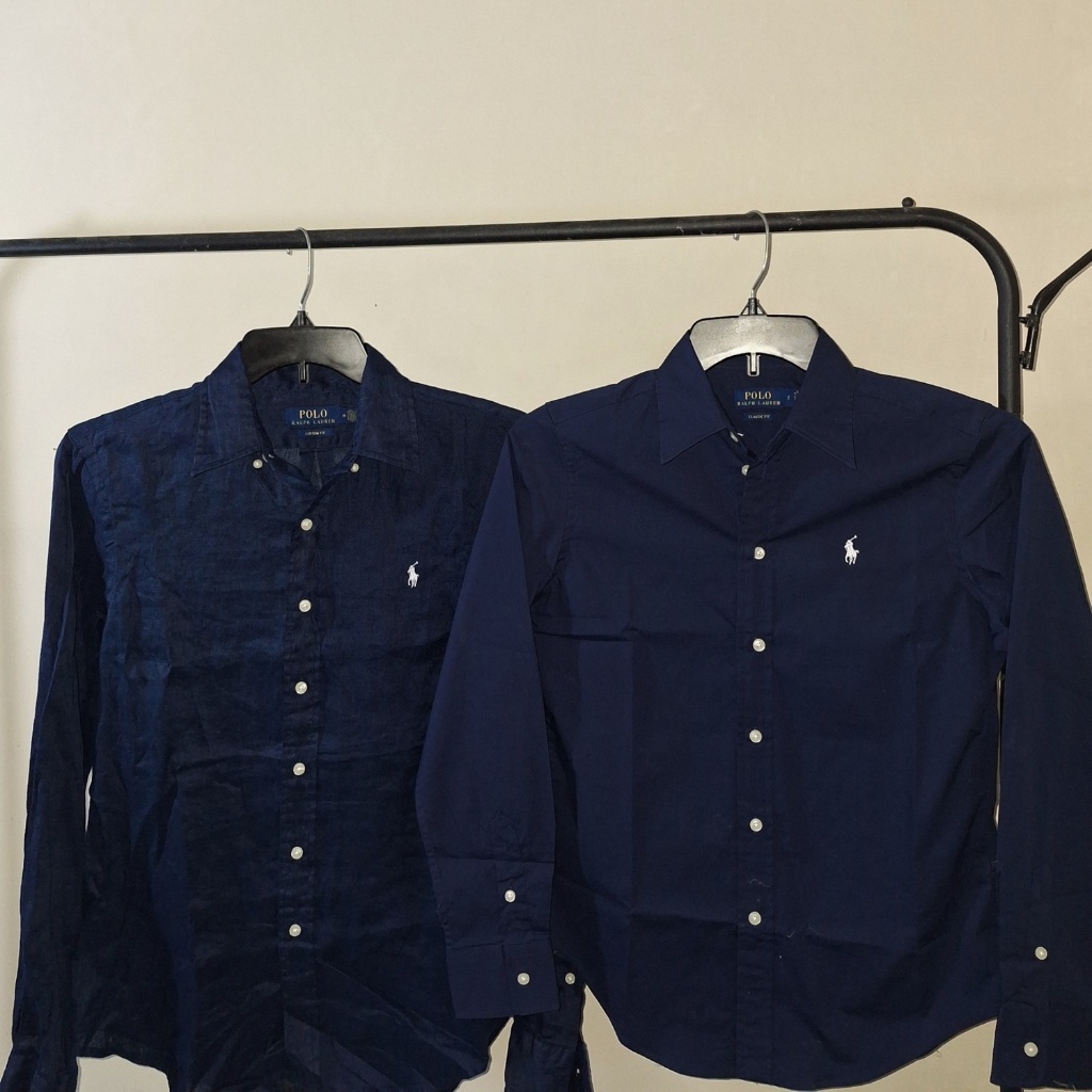 New Kemeja Shirt Navy Polo Ralph Lauren Pria Wanita Cotton Oxford Original