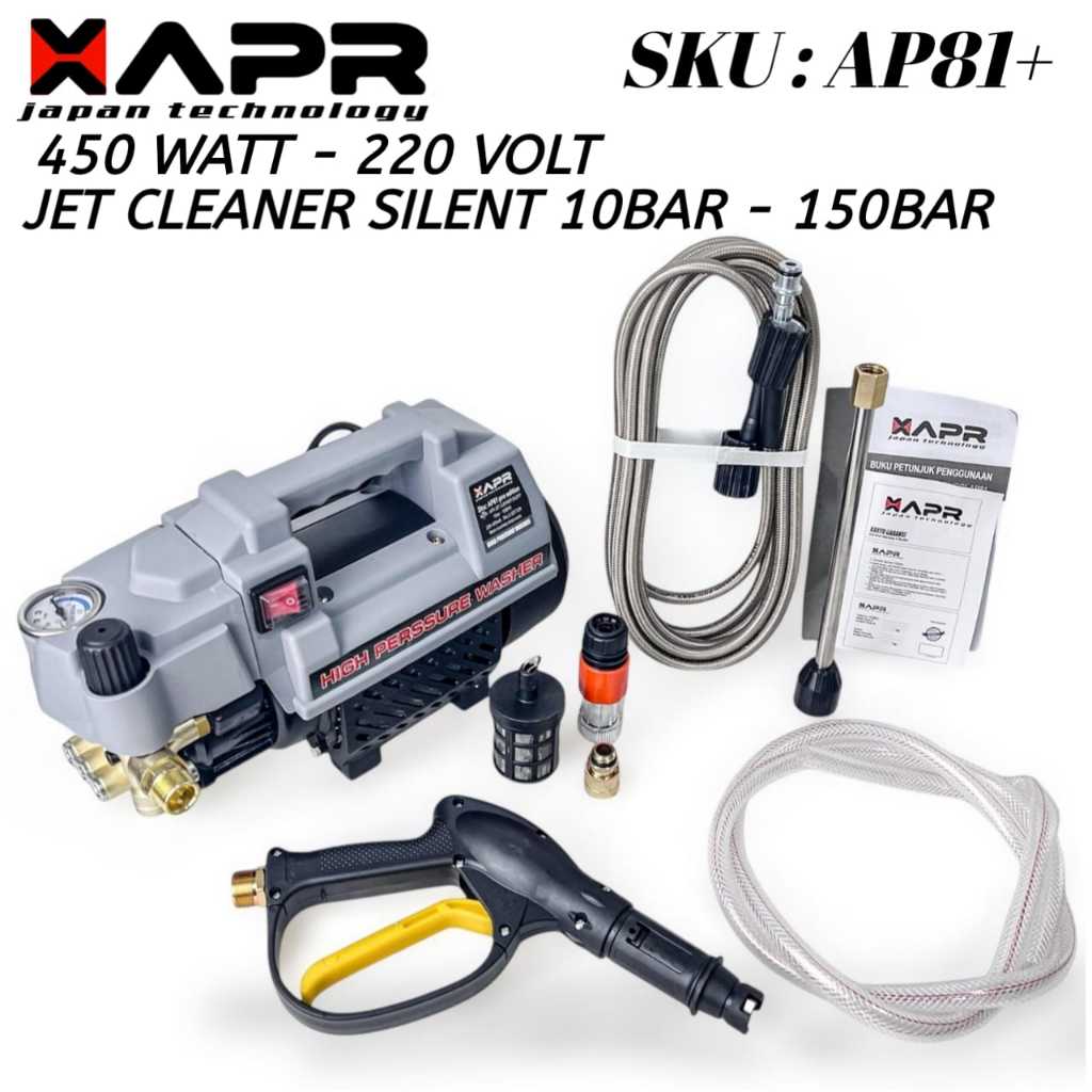 XAPR JAPAN AP81+ Jet Cleaner Silent Brushless 150BAR 400W Mesin Steam Cuci Mobil Motor Tanpa Suara