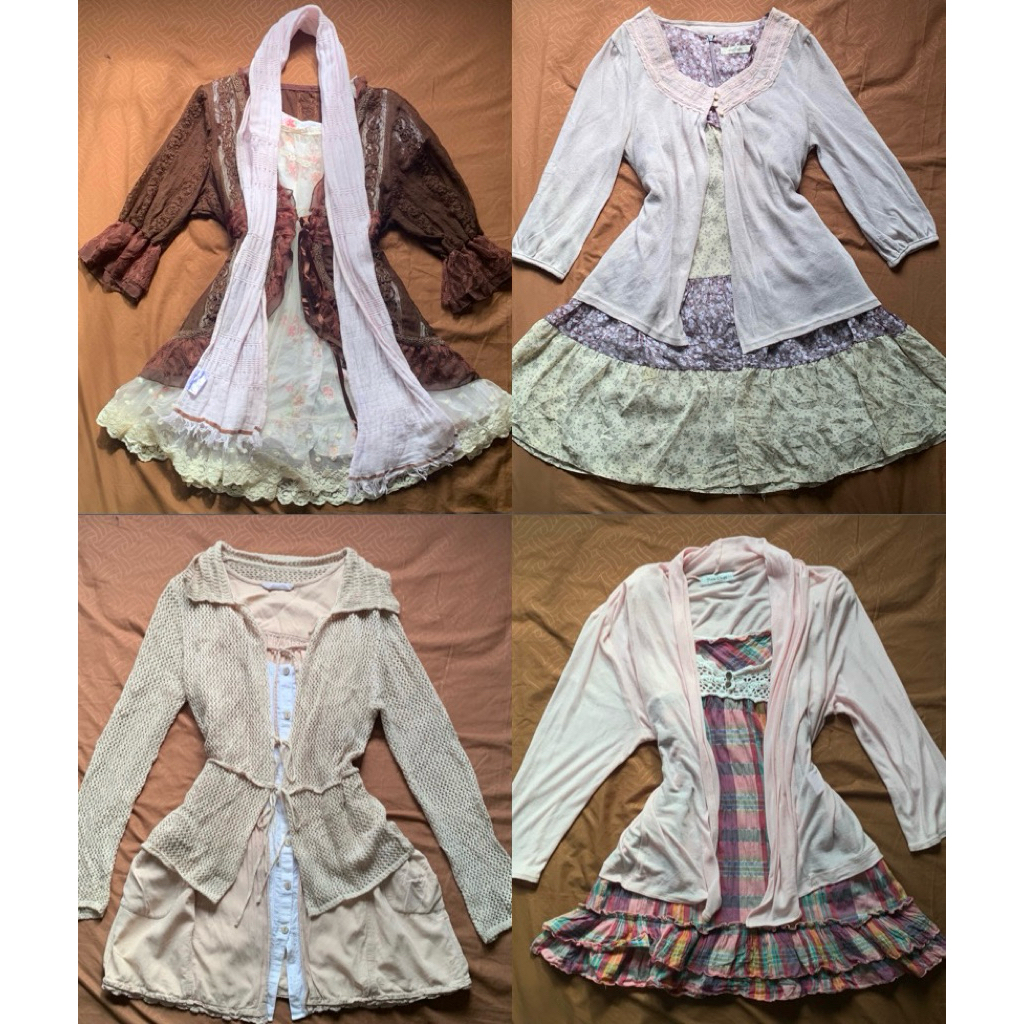 himekaji gyaru acubi gruge fatal frame streetwear Kawaii Pink set| Floral dress| Vintage| Sawako Bla