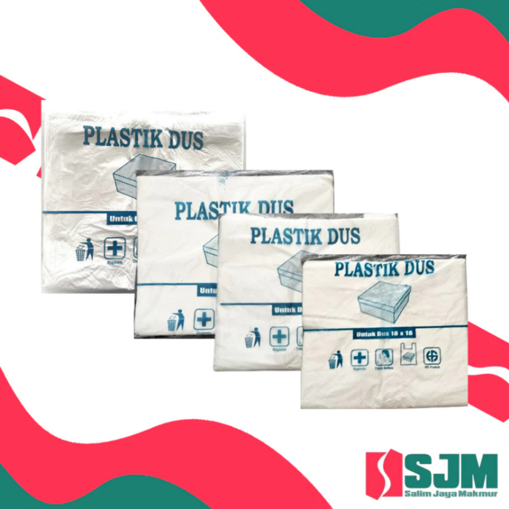 1 IKAT( 10 Pak) Plastik Dus – Kantong Plastik Kotak Nasi, Kotak Kue, & Snack Box (18x18–25x25)