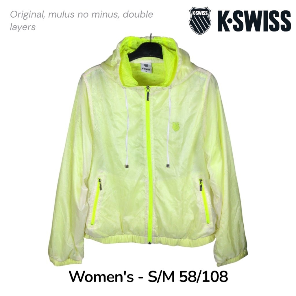 K-Swiss Tracktop Jacket Wanita Untuk Olahraga Running Tracktop Tracksuit Size S M