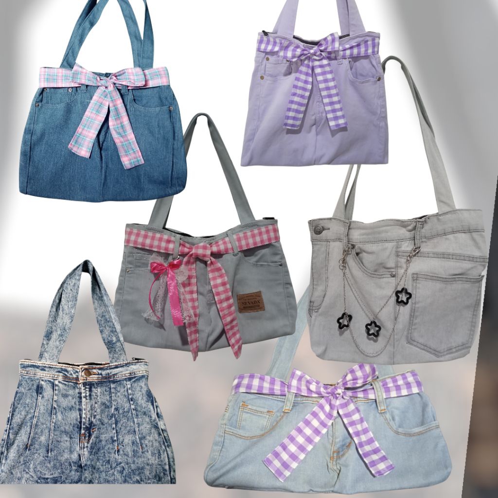 TAS JEANS WANITA TAS HANDMADE TAS RECYCLE JEANS SLING BAG