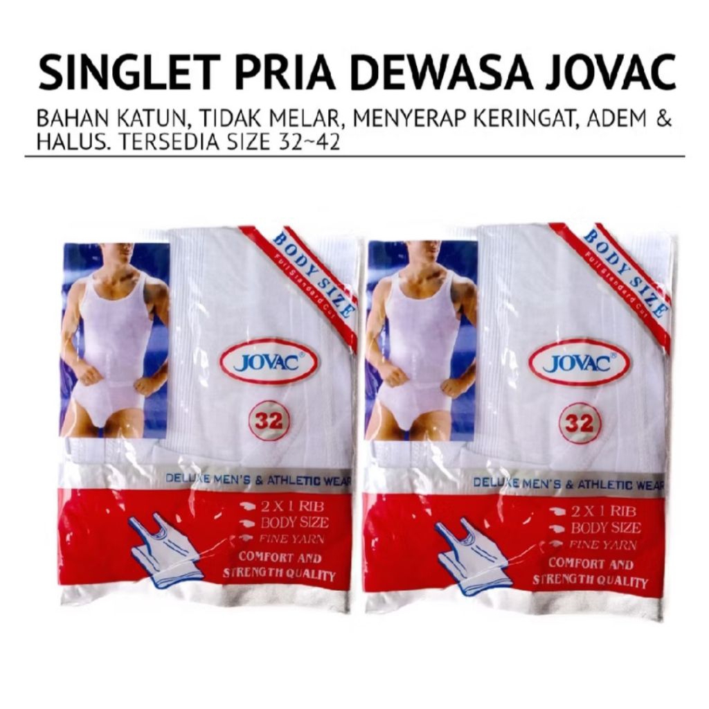 singlet jovac standard - jumbo pria, tanktop kaos dalam pria remaja