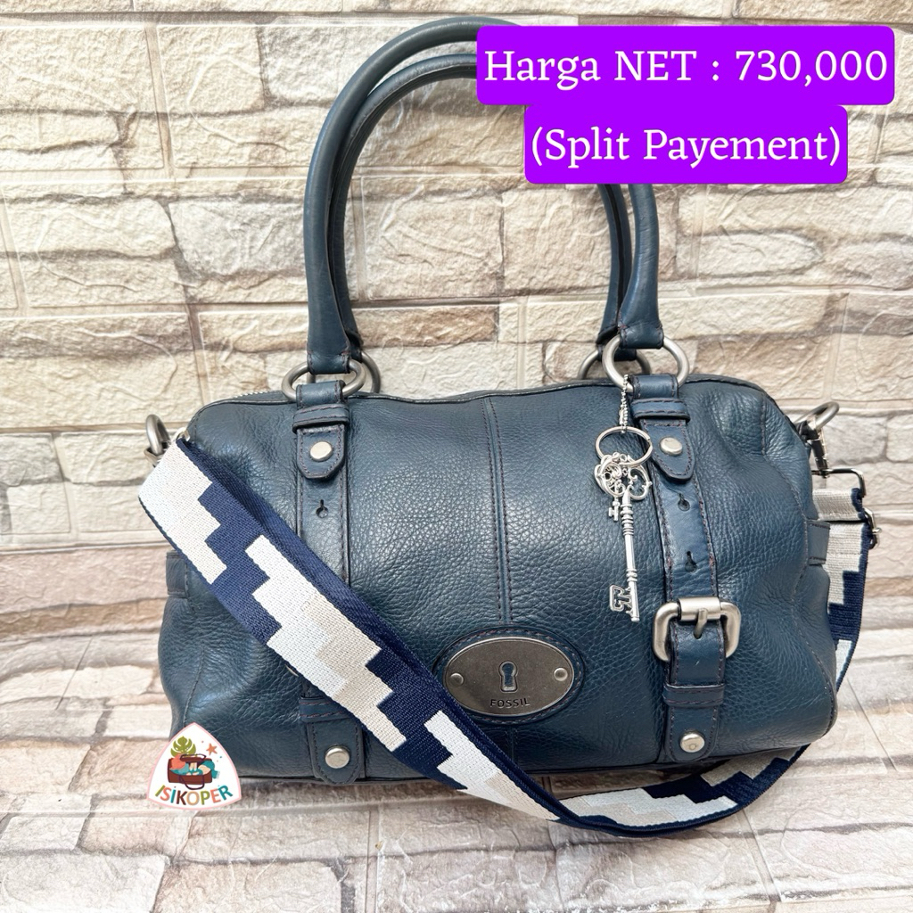 602# NET-Perloved Fossil Maddox Speedy Large Navy Emerald (key & talpan pengganti)