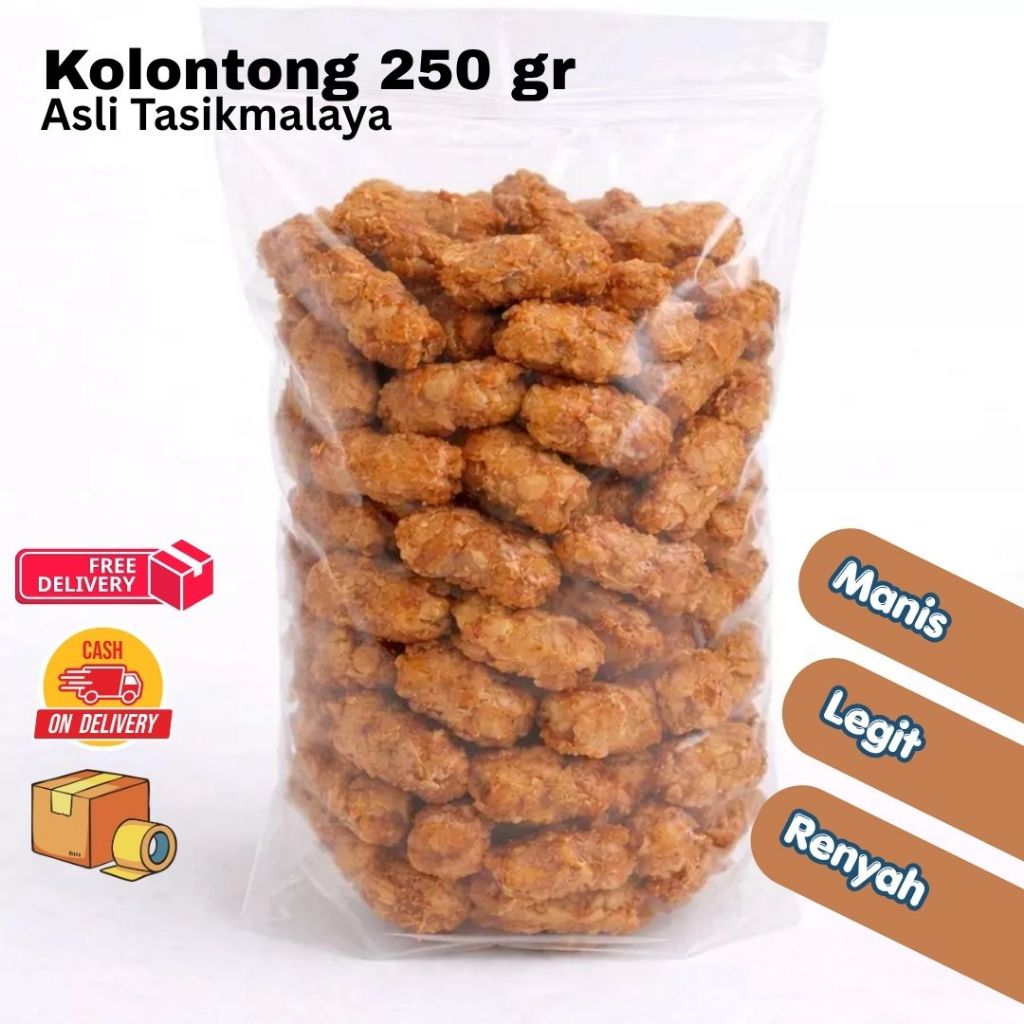 Kolontong Manis Khas Tasikmalaya Kelontong Opak ketan Manis gula merah Kemasan 250g Renyah Manis Leg