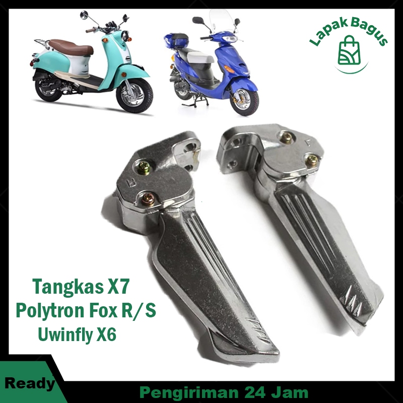 [1 Pasang]Foot Step Pijakan Motor Listrik Satu Set Kanan+Kiri Utk Polytron Fox R/S Tangkas Uwinfly F