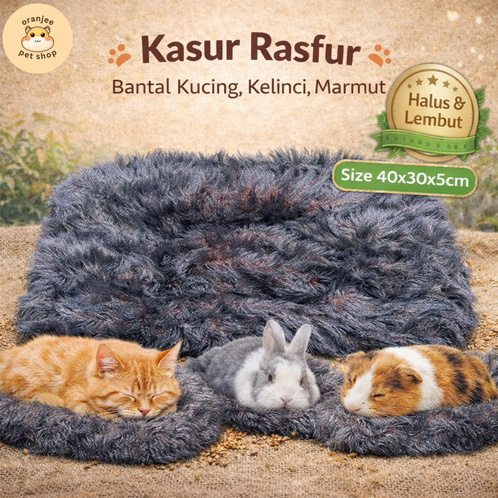 Kasur Rasfur 40x30cm | Bantal Kucing, Kelinci, Marmut, Landak Mini