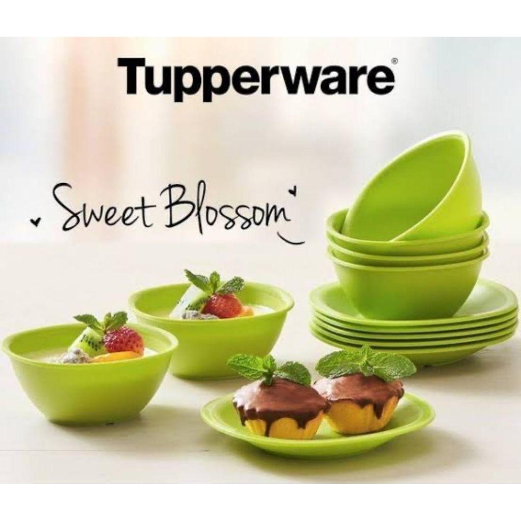 Tupperware Sweet Blossom Set Warna Hijau