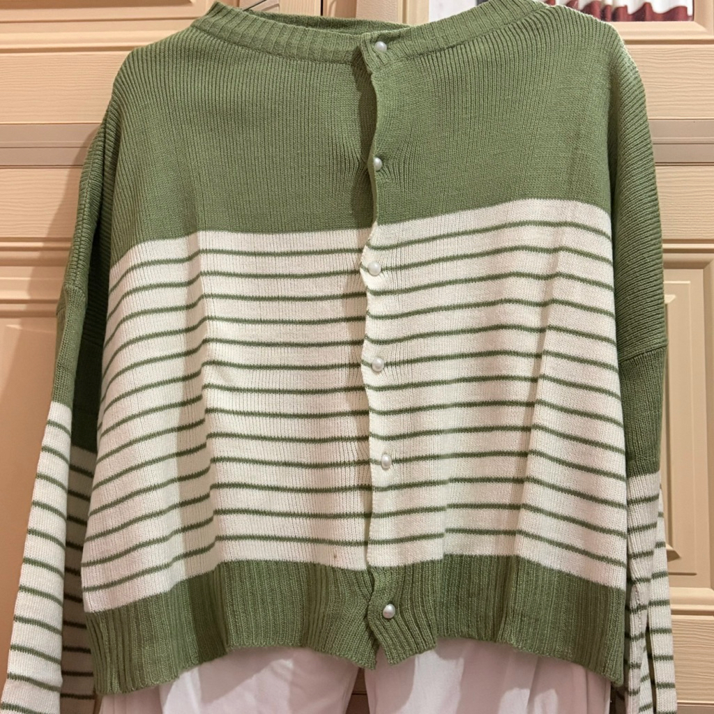 preloved kardigan salur sage - preloved cardi salur
