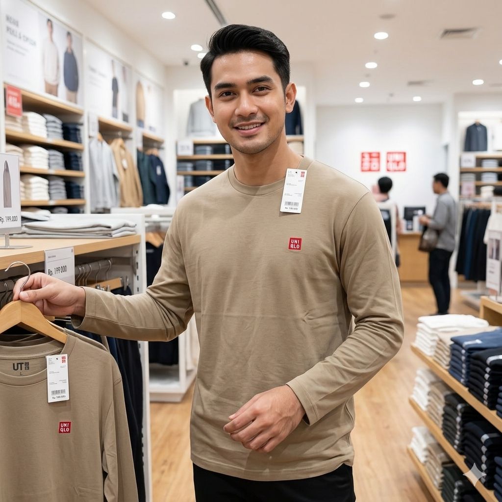 kaos uniqlo unisex logo bordir