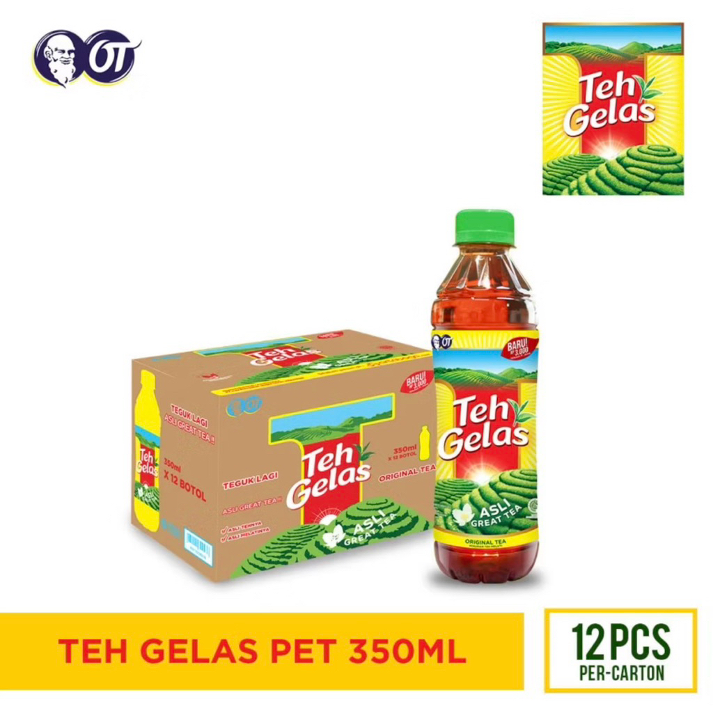 Teh Gelas Botol 350ml 1 Dus isi 12pcs