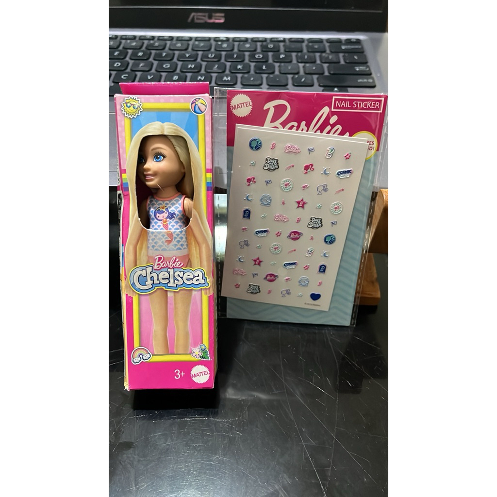 barbie mattel - barbie chelsea | Boneka dan Nail Stiker Set