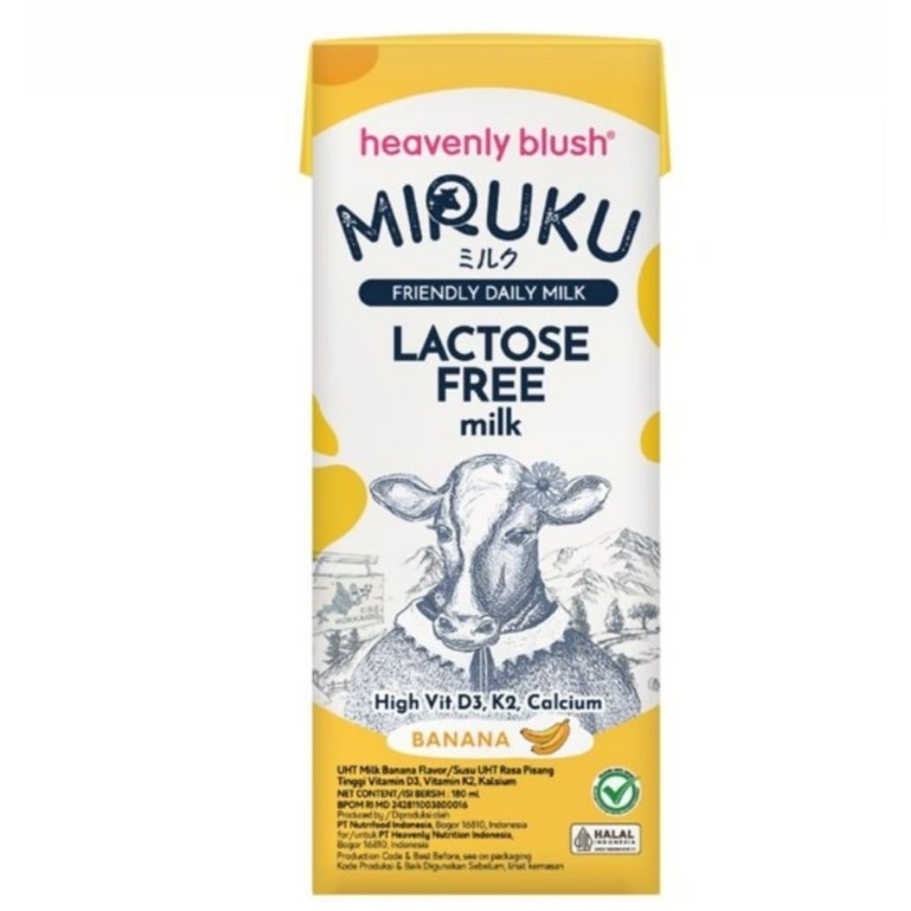 Heavenly Blush Miruku Banana Lactose Free Susu UHT 180ml