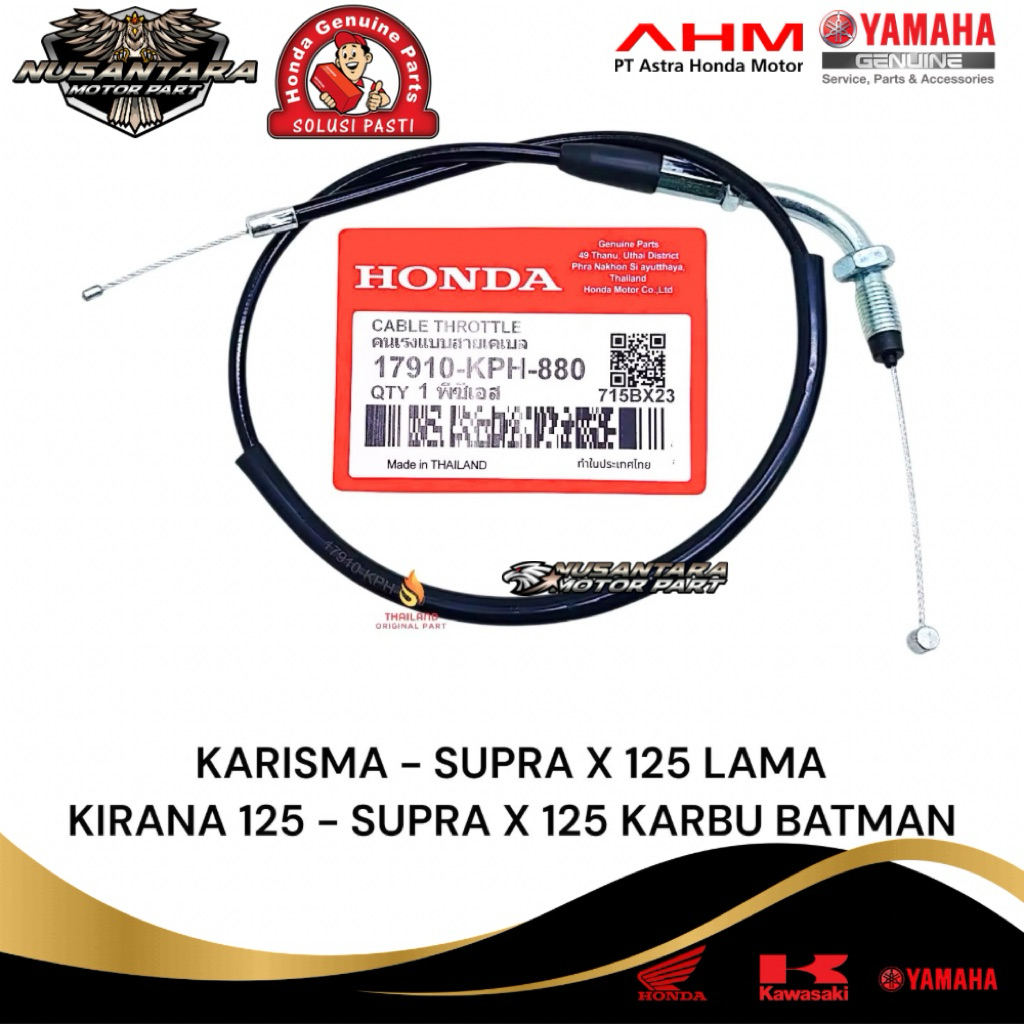 KABEL GAS ORIGINAL KHARISMA SUPRA X 125 LAMA KIRANA 125 SUPRA X 125 KARBU BATMAN KPH