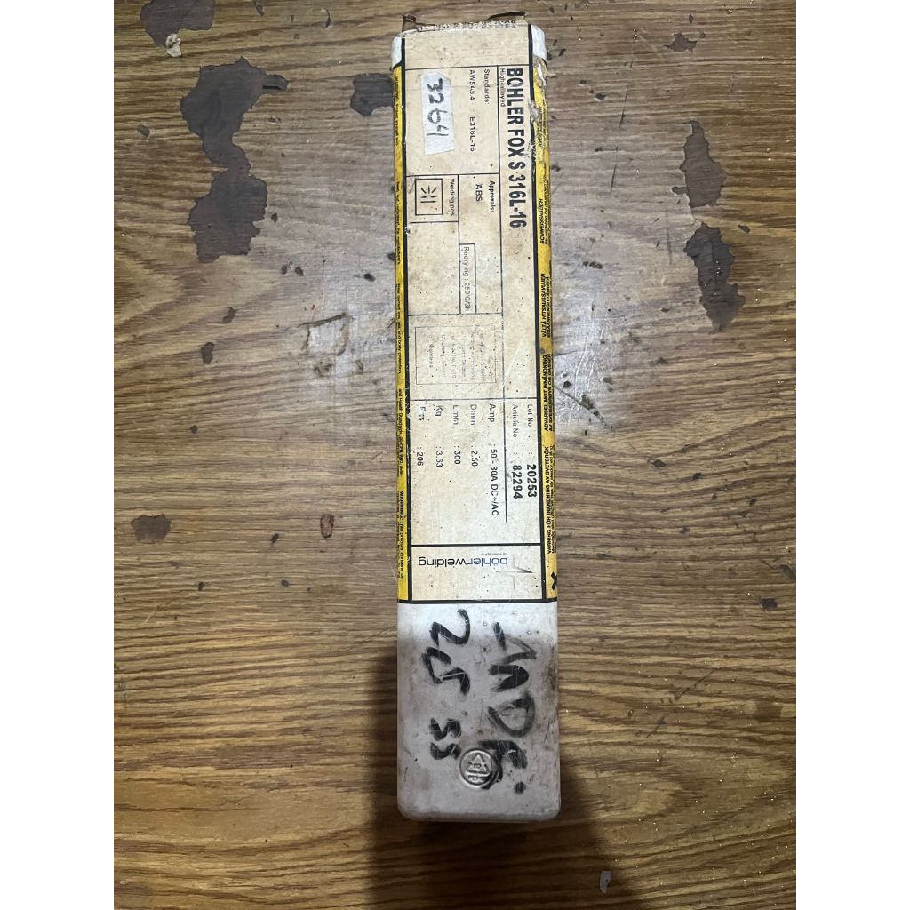 Kawat Las Stainless Steel BOHLER FOX S 308L-16 2.5mm / Bohler Fox S 308L 2.50mm / 3264