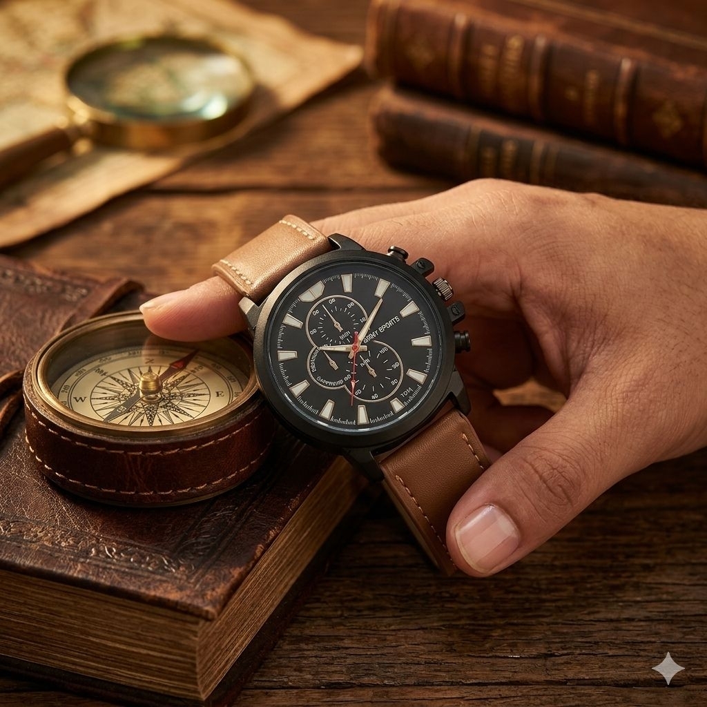 JAM TANGAN PRIA KULIT//ARMY SPORT