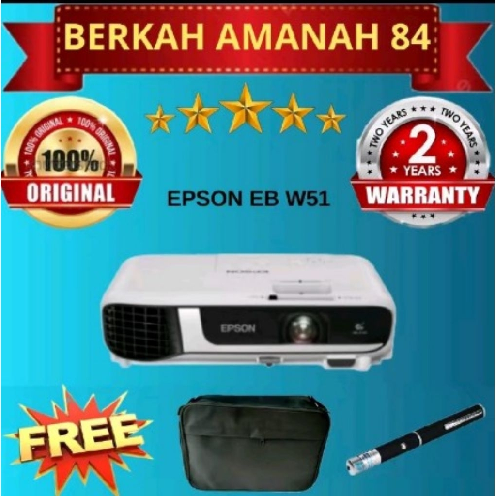 PROYEKTOR EPSON EB W51 WXGA 4000 LUMENS HDMI