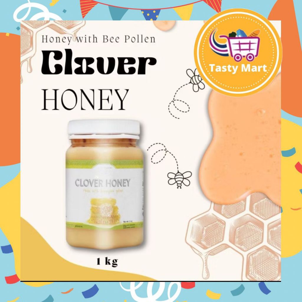 Clover Madu Honey HDI 1kg exp 2029 free sendok kayu
