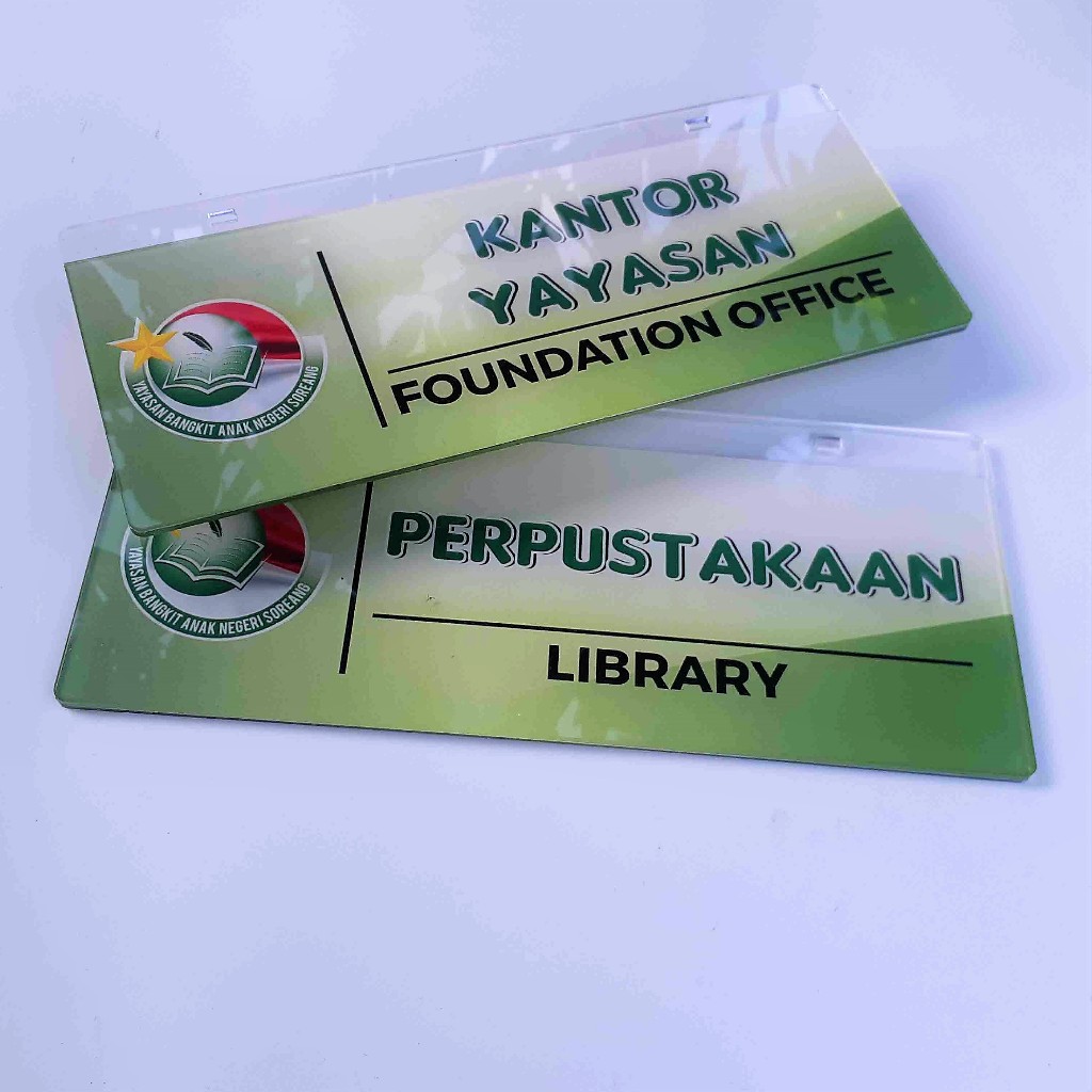 Akrilik Ruang Nama Custom | Akrilik Ruang Tempel Custom Papan Nama Ruangan kantor bebas Desain