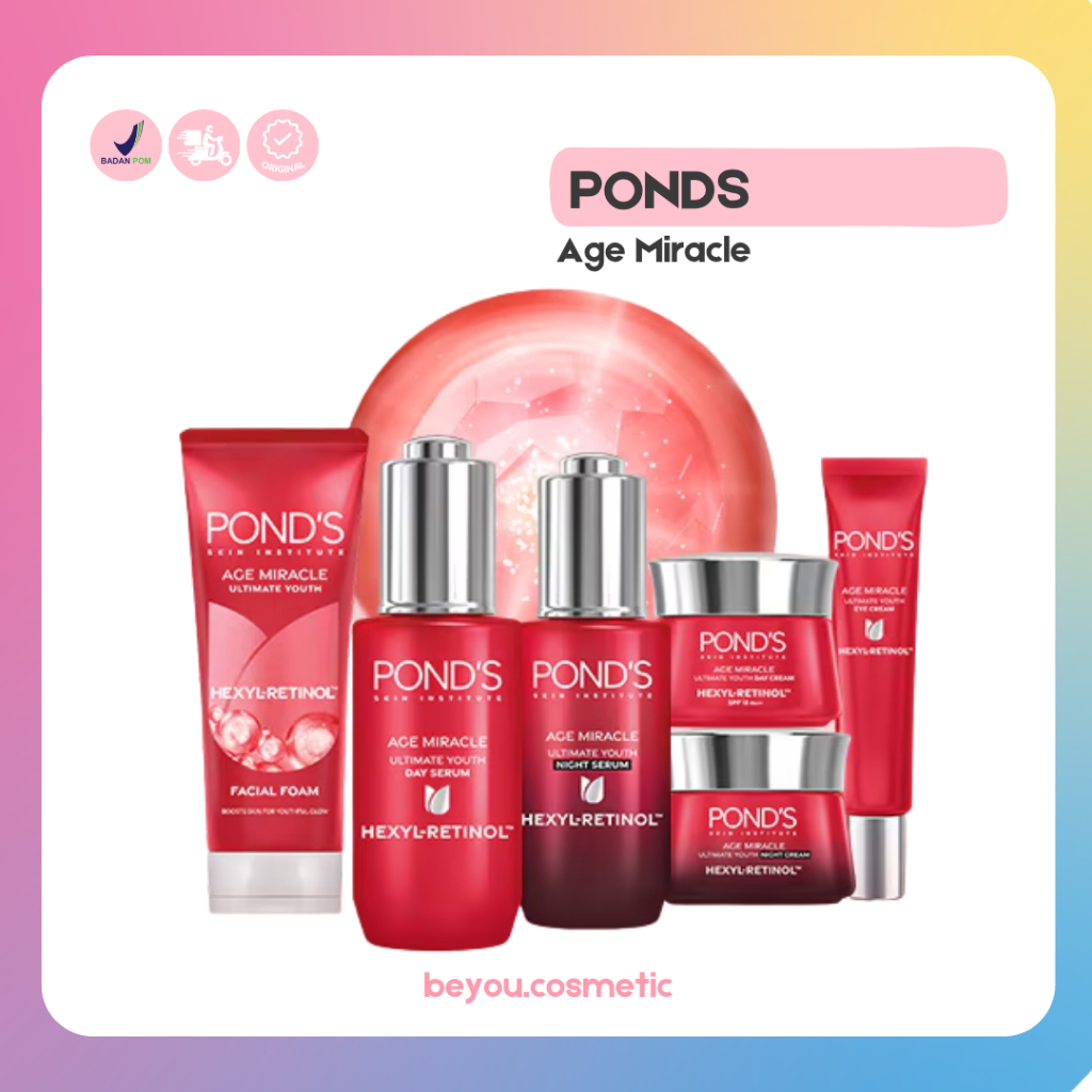 POND'S Age Miracle Hexyl-Retinol Paket Lengkap Anti Aging - Facial Foam + Day Cream + Night Cream + 