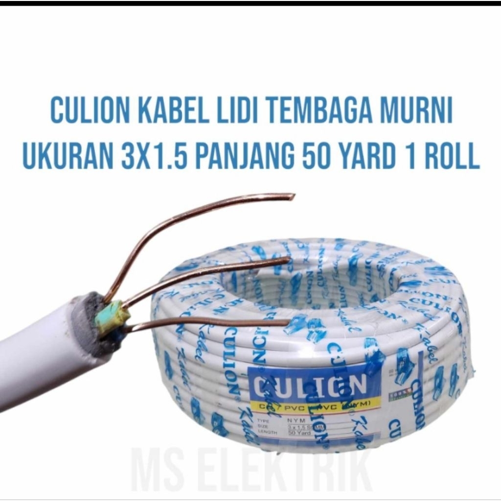 KABEL LISTRIK TEMBAGA 3X1.5 PER ROLL