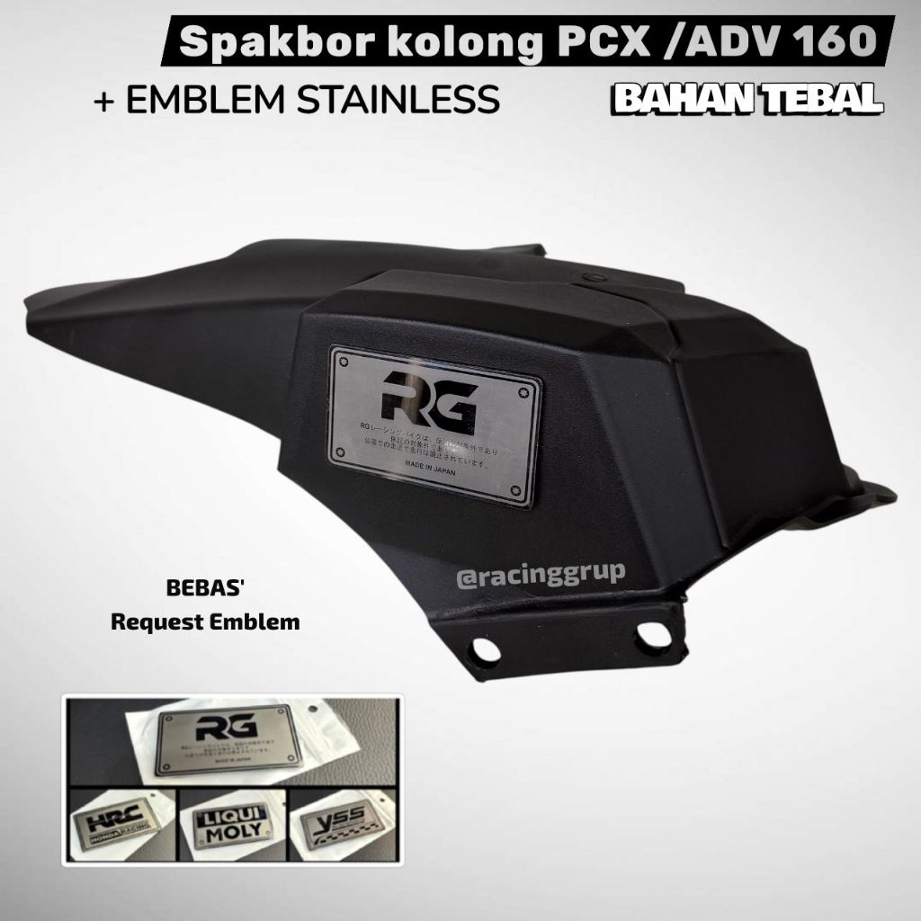 SPAKBOR KOLONG PCX 160 ABS CBS ADV 160 PCX 2025 + STAINLESS EMBLEM RACINGGRUP
