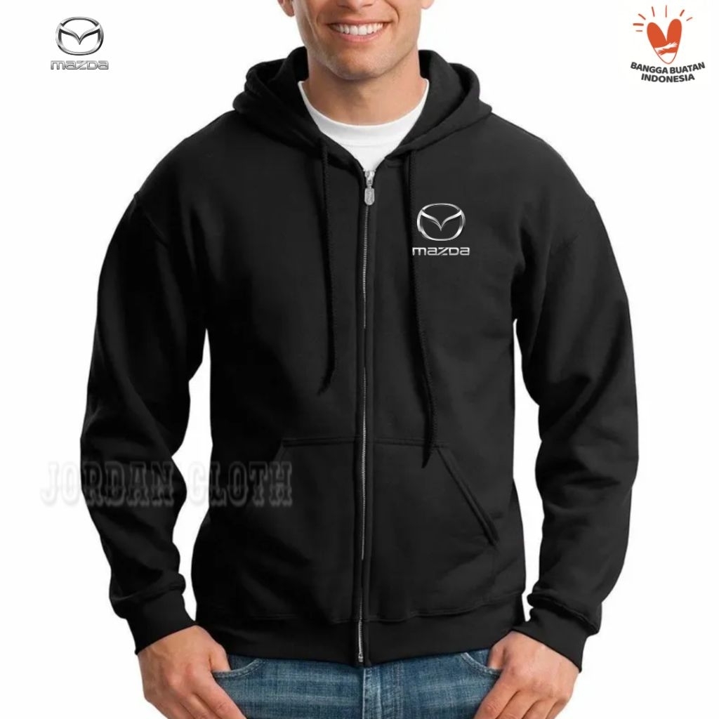 Hoodie Zipper Sweater Jaket Emblem Mazda